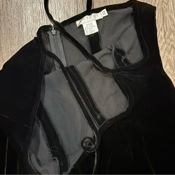 Vintage 90s Tweeds Silk Black Velvet Wide Leg Jumpsuit Jumper - Picture 7 of 15